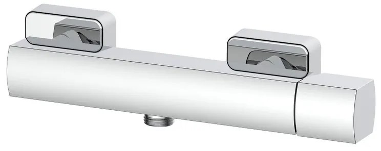 Rubinetto per doccia getto laminare cristallino monocomando Coral cromo lucido AQUASANIT