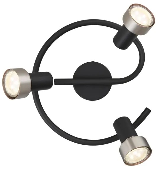 Globo 57917-3N - Faretto MASON 3xGU10/25W/230V nero/argento