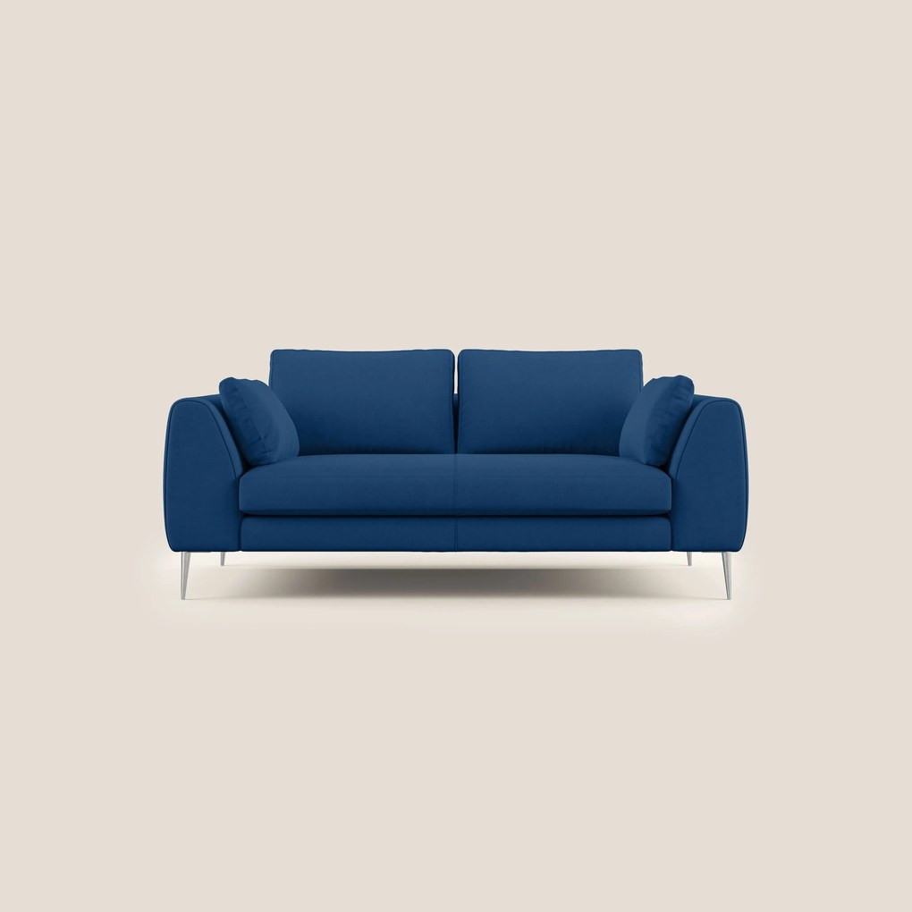 Plano divano moderno in microfibra tecnica smacchiabile T11 blu 176 cm