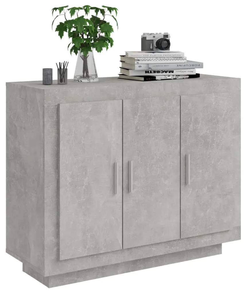 Credenza grigio cemento 92x35x75 cm in legno multistrato