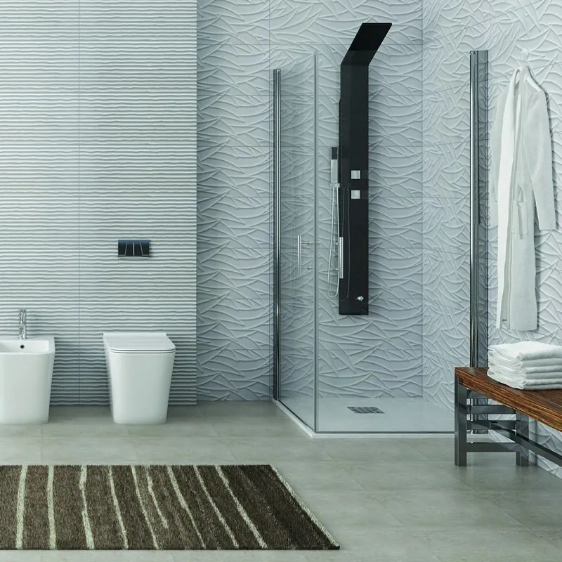 Kamalu - Box doccia angolare 90x90 due ante battenti finitura cromo | KS2800