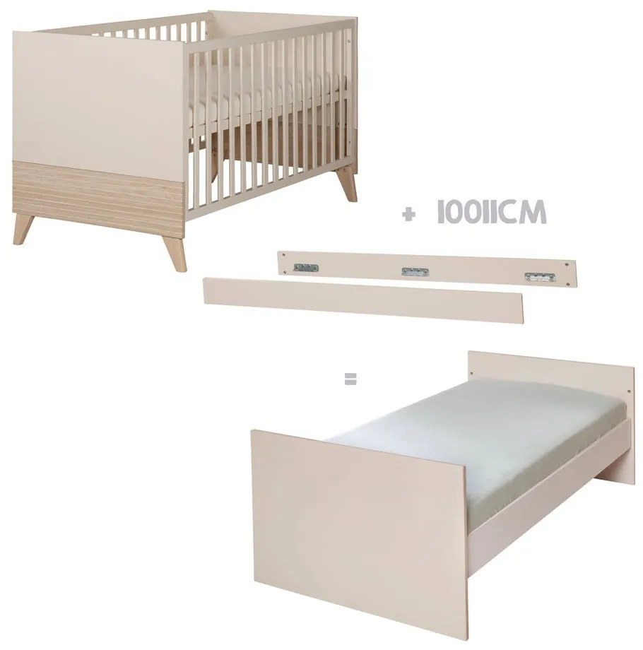 Lettino beige con altezza regolabile 70x140 cm Sidney – Roba