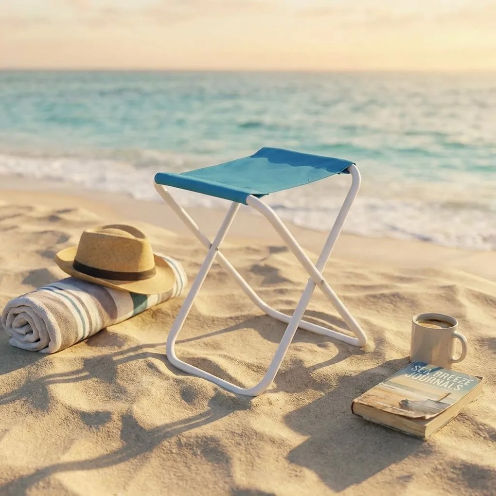 sgabello da spiaggia e campeggio pieghevole cm 30 x 38 x 35 h