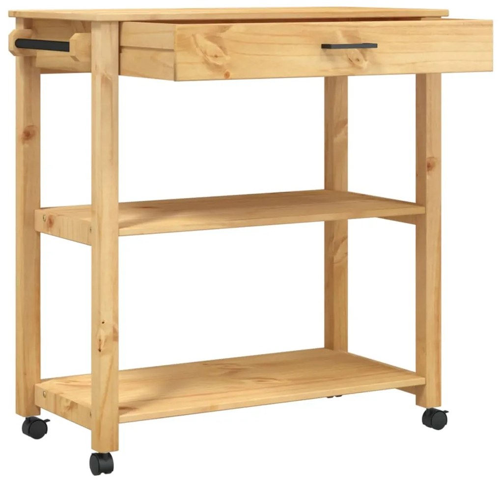 Carrello da cucina monza 84x40x90 cm in legno massello di pino