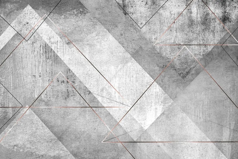 Carta da parati – Prospettiva triangolare grigia