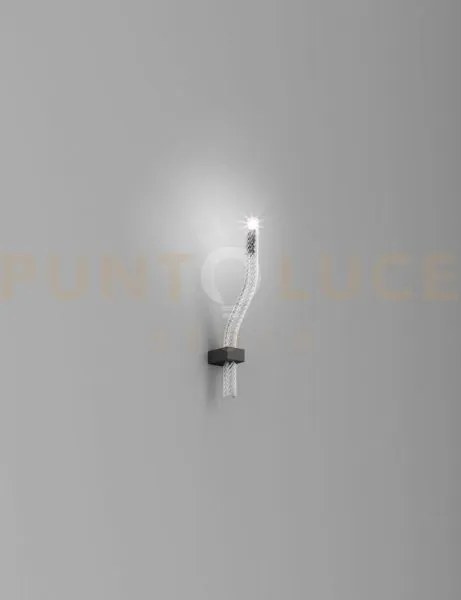 Stardust applique a parete 1 cristallo rigadin nickel nero 1 luce a...