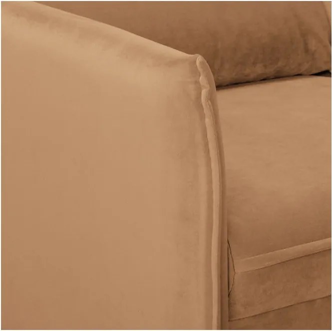 Divano marrone con rivestimento in velluto 138 cm Juli – Ropez