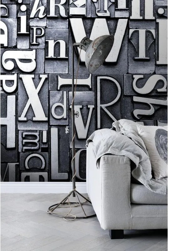 Fotomurale ESTA Lettere, nero grigio 186X280 cm
