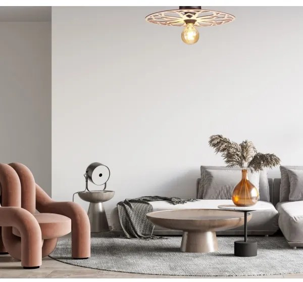 Lampadario a plafone FALCO 1xE27/60W/230V diametro 40 cm beige