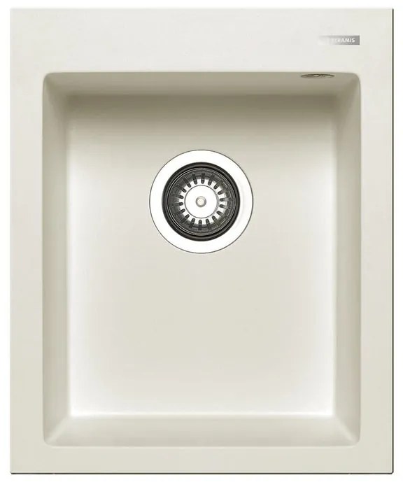 Lavello integrato 1 vasca PYRAMIS Voyager granito L 50 x L 41 cm bianco