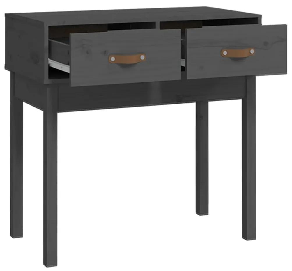 Tavolo consolle grigio 76,5x40x75 cm in legno massello di pino