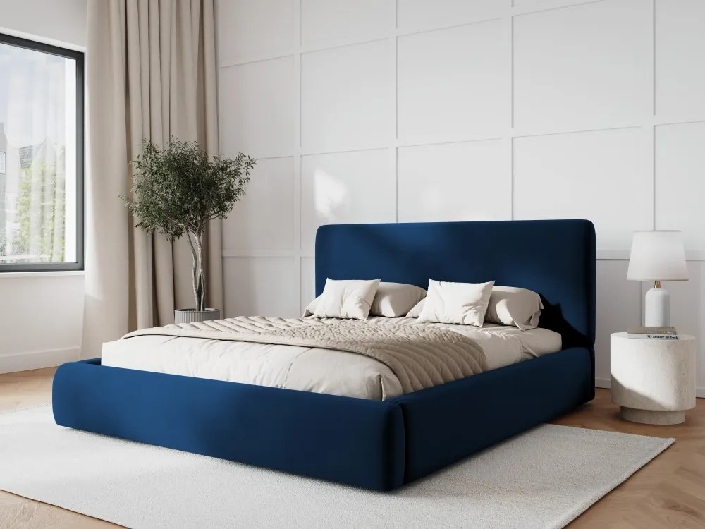 Letto contenitore Colonel con testiera in velluto – 200x200 cm