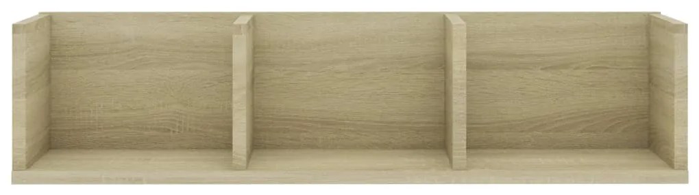 Scaffale porta cd a parete rovere sonoma 75x18x18cm multistrato