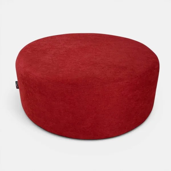 Pouf Tondo Dante L70 cm in Tessuto Antimacchia BORDEAUX