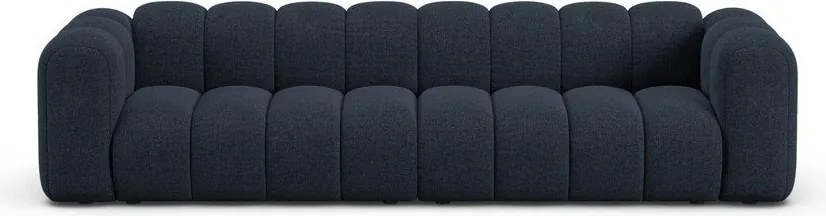 Divano blu scuro con rivestimento in ciniglia 290 cm Lupine – Micadoni
