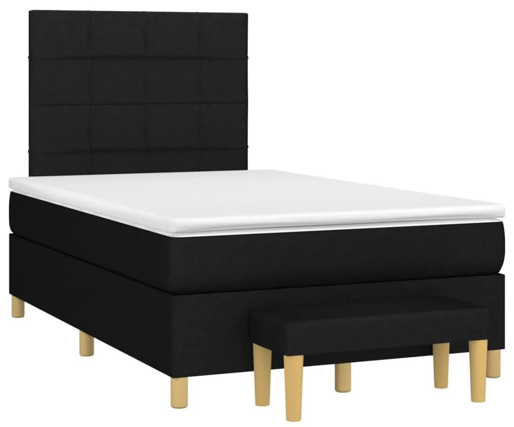 Giroletto a molle con materasso nero 120x190 cm in tessuto