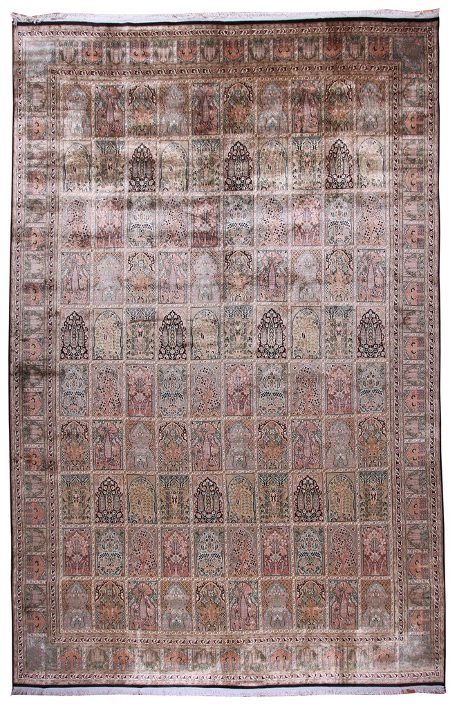 Kashmir Tappeto orientale 360x550 Blu (Indian) Annodato A Mano