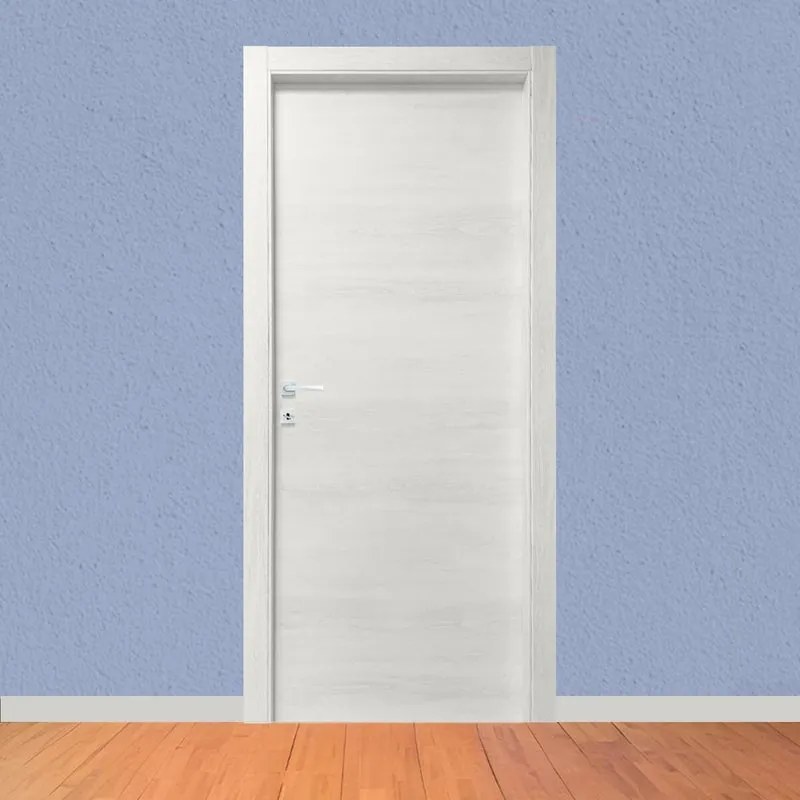 Porta interna a battente Tech in legno laminato colore olmo bianco, L 80 x H 210 cm, apertura reversibile