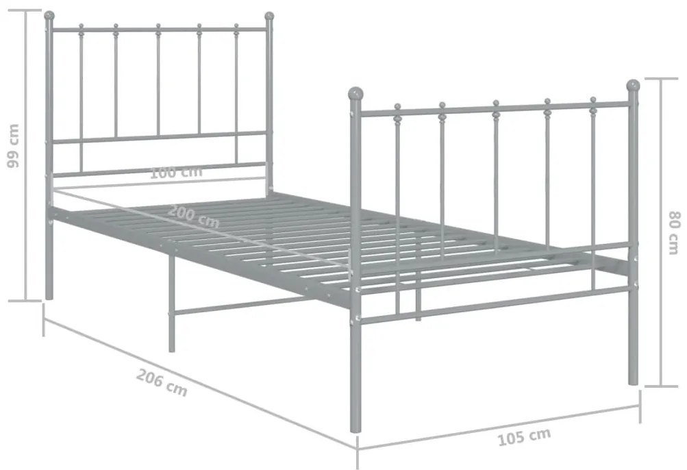 Giroletto Grigio in Metallo 100x200 cm