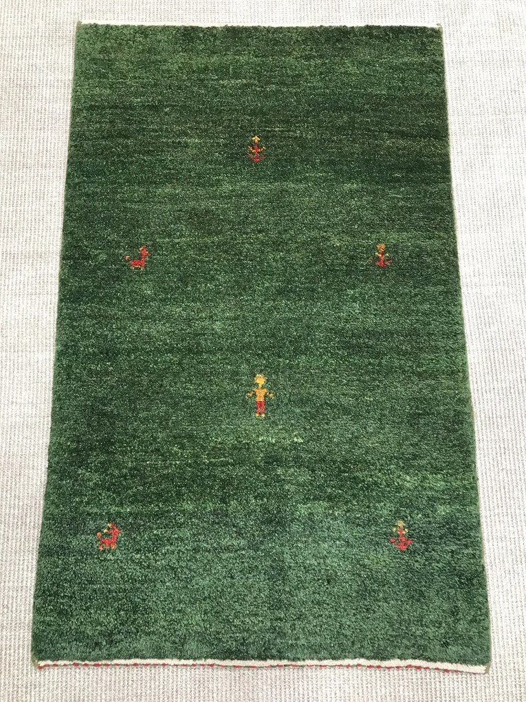 Gabbeh Tappeto persiano 80x120 Verde (Iran) Annodato A Mano