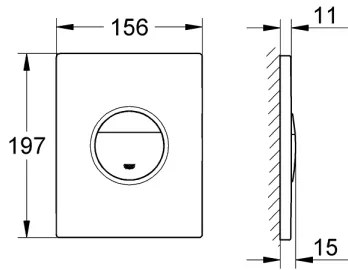 GROHE 38765000 - Pulsante di scarico NOVA COSMOPOLITAN 156 × 197 mm cromato