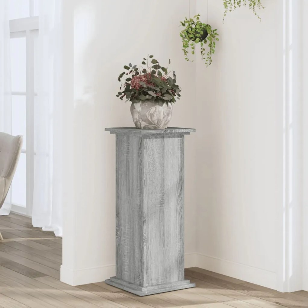 Supporto Per Piante Grigio Sonoma 33x33x80 Cm Legno Multistrato /