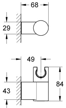 GROHE 27055000 - Supporto doccia a parete RAINSHOWER finitura cromo lucido