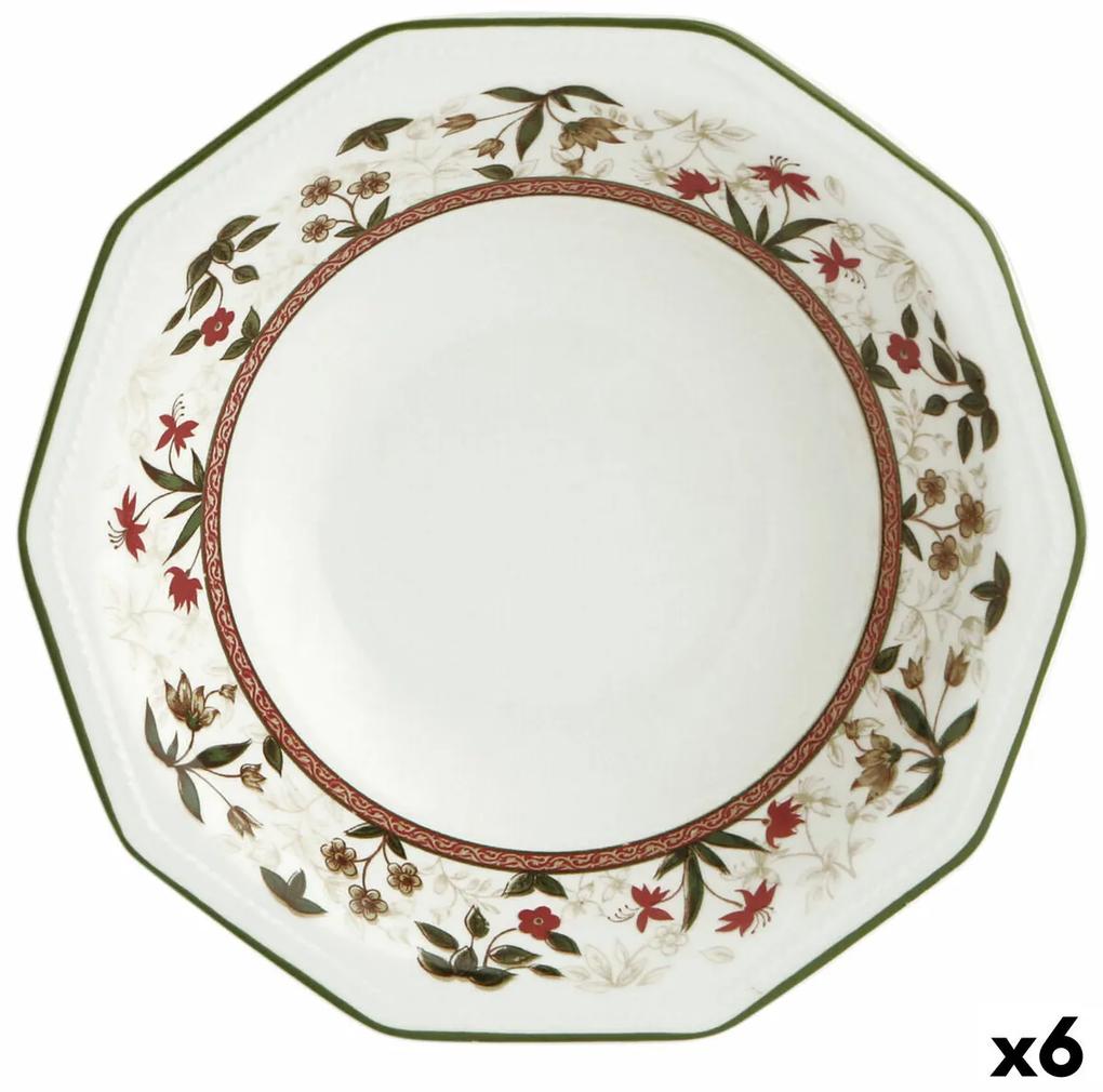 Piatto Fondo Queen´s By Churchill Assam Floreale Ø 20,5 cm Ceramica servizio di piatti (6 Unità)