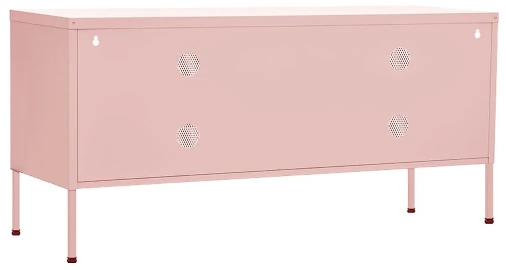 Mobile tv rosa 105x35x50 cm in acciaio