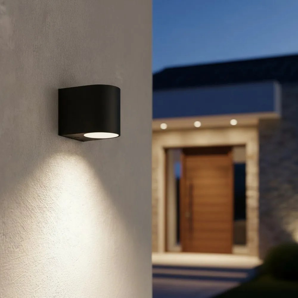 Applique da Esterno Monodirezione IP65 GU10 Stondata - Nero Base GU10