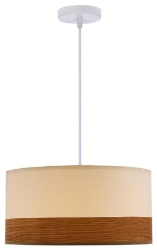 Lampadario a sospensione con filo BIANCO 1xE27/40W/230V bianco/marrone
