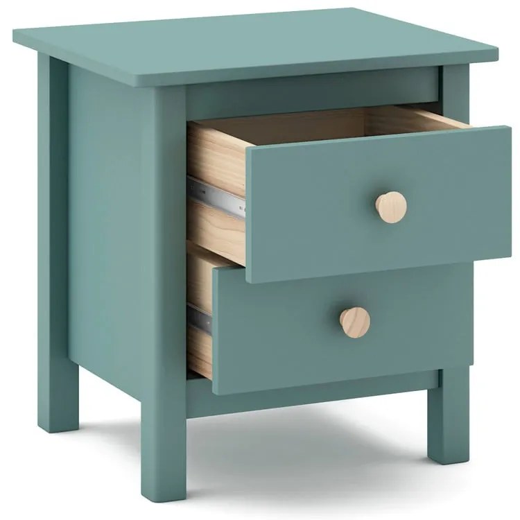 Comodino per bambini in legno di pino color petrolio Max - Marckeric