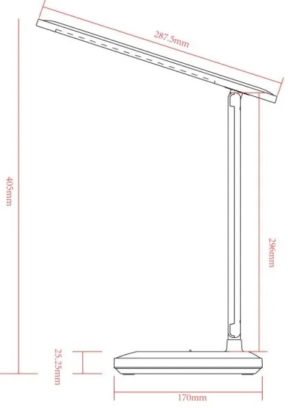 Globo 58481S - Lampada da tavolo LED LORNA dimmerabile touch 3W 5V 1800mAh nera