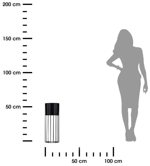 Vaso da fiori in metallo LOFT 55x20 cm nero