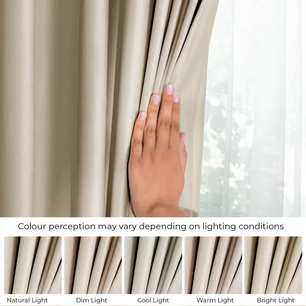 Tenda parzialmente oscurante marrone/beige in velluto 140x245 cm Eyelets – Restilo