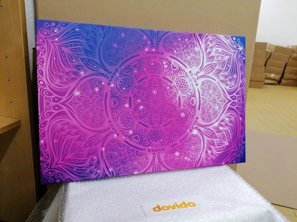 Quadro su tela – Mandala indiana con sfondo galattico