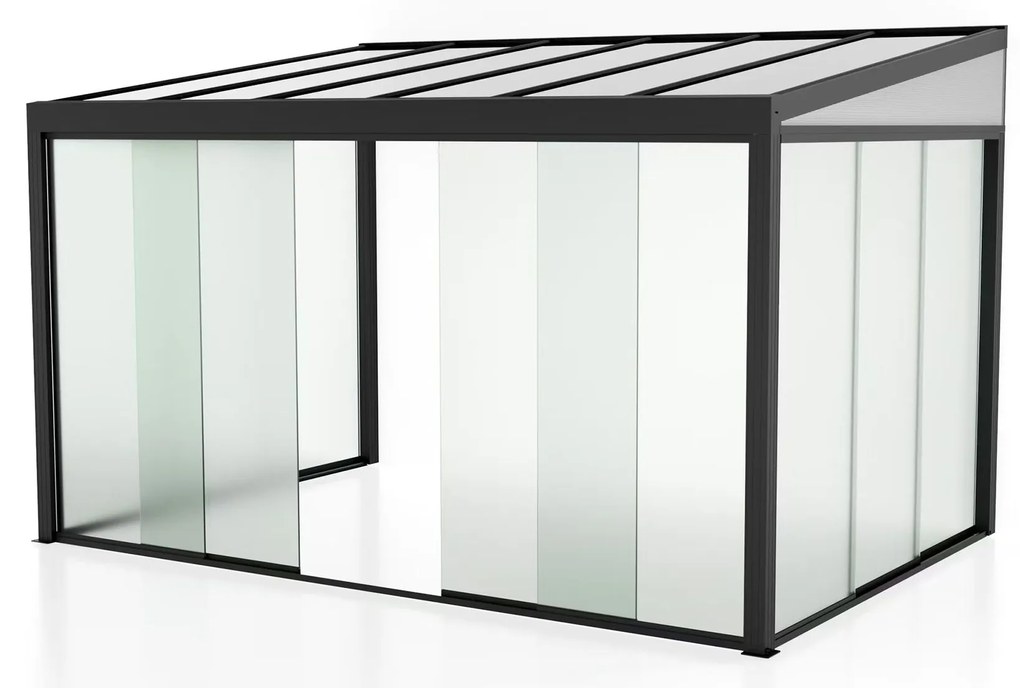 Set laterali in vetro per veranda addossata