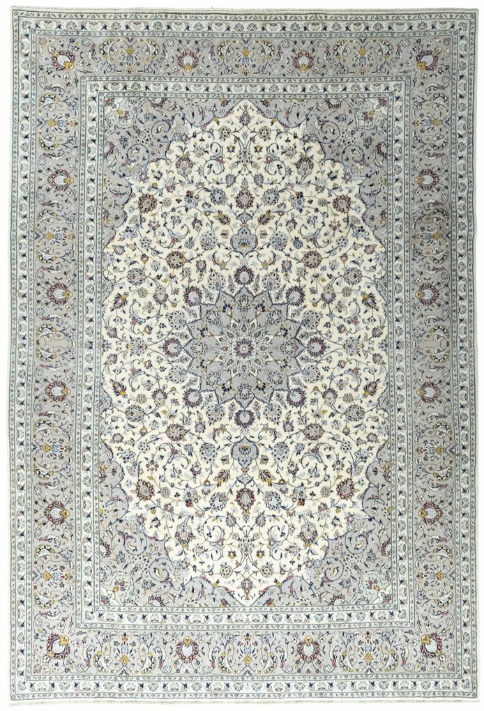 Kashan Tappeto 250 x 360 Beige (Iran) Annodato A Mano