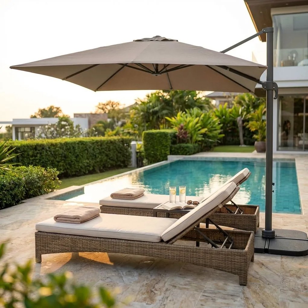 MERIDIES - ombrellone decentrato 3 x 3 m