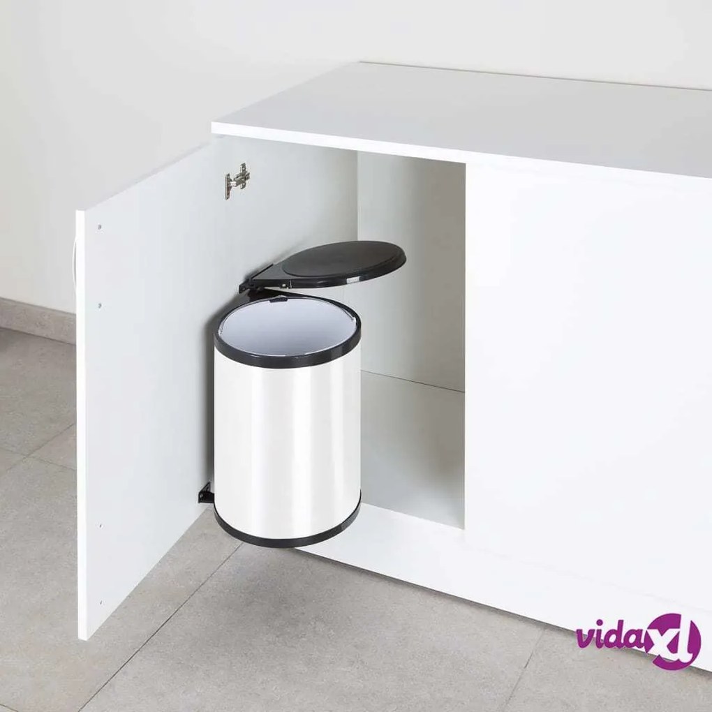 Practo Home Pattumiera da Incasso 14 L Bianca e Nera
