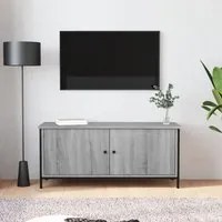 Mobile TV con Ante Grigio Sonoma 102x35x45 cm Legno Multistratocod mxl 103428