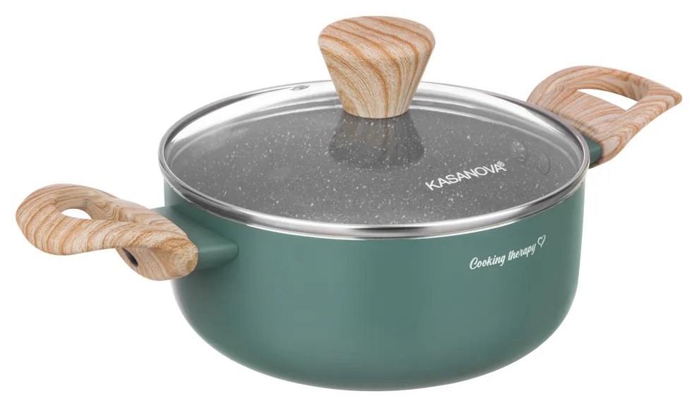 Casseruola 18 cm scritta Cooking Therapy con coperchio