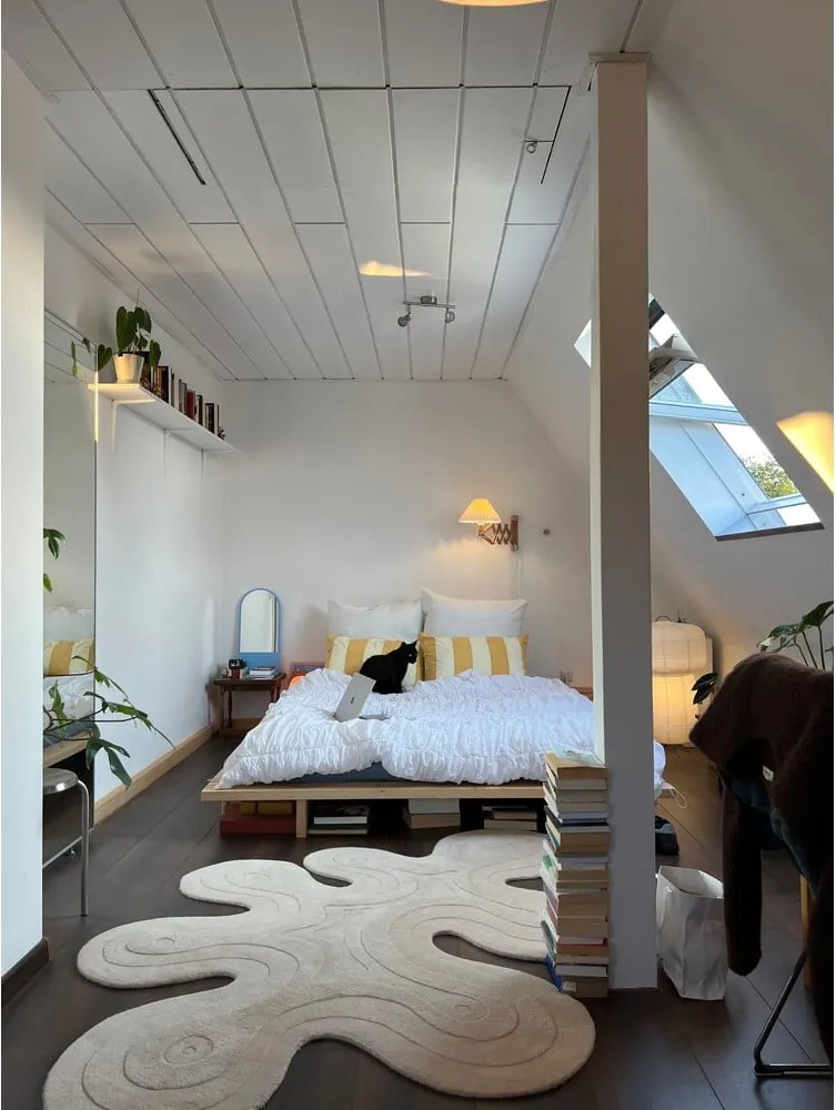 Letto singolo di colore naturale in pino massiccio con rete inclusa 90x200 cm Japan – Karup Design