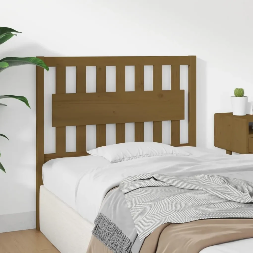 Testiera per letto miele 105,5x4x100 cm legno massello di pino