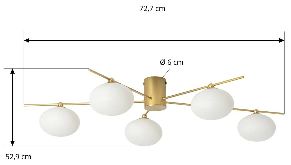 Lindby Valisa plafoniera, oro, a 5 luci