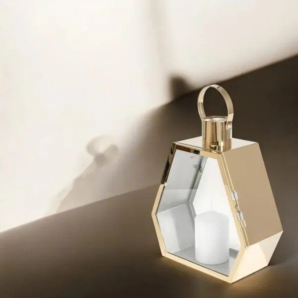 Lanterna decorativa dorata 34 cm