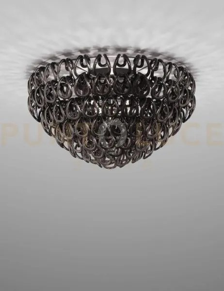 Giogali lampadadario a soffitto 80 nero e cromo lucido attacco 5 lu...
