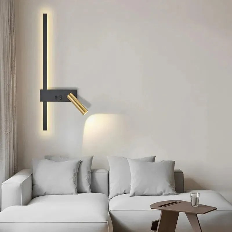 Lampada da parete APP1439-W RIGHT BLACK  GOLD