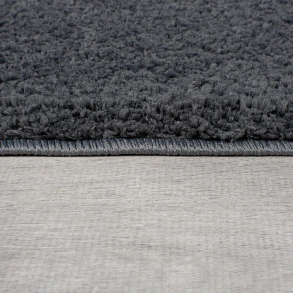 Tappeto rotondo lavabile grigio scuro in fibre riciclate 180x180 cm Fluffy - Flair Rugs