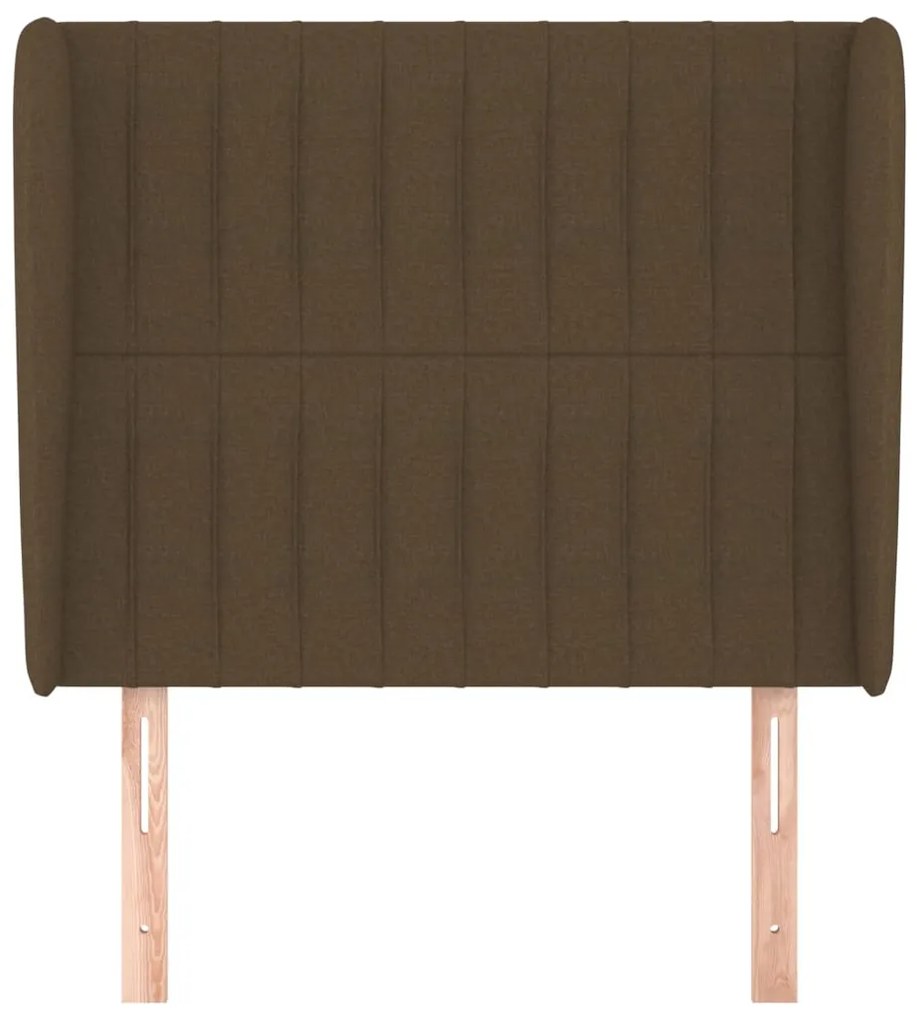 Testiera ad orecchio marrone scuro 93x23x118/128 cm in tessuto